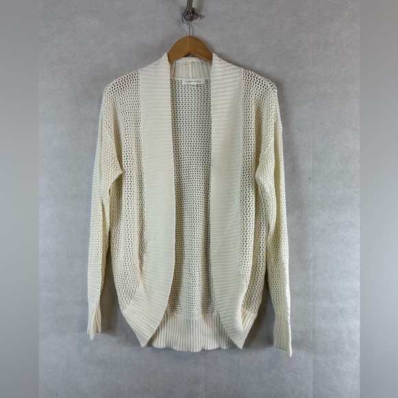 Honey punch M beige sweater open front cardigan - Picture 3 of 5